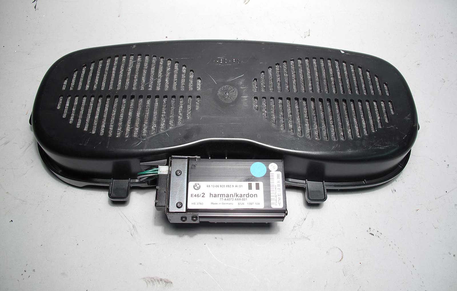 BMW E46 2dr Coupe HK Harman Kardon Subwoofer Speaker Set w/ Box and Amp